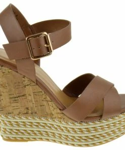 Bamboo Choice 47 Womens High Heel Strappy Cork Wedges Women's