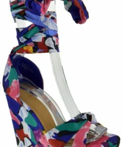 Bamboo Choice 63 Womens Floral Wrap High Heel Wedges Women's