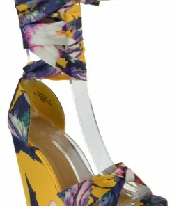 Bamboo Choice 63 Womens Floral Wrap High Heel Wedges Women's