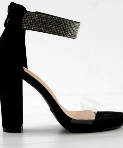 Top Moda Choo 1 Womens Ultra Bling Rhinestone/Glitter Lucite Strap Pumps Women's