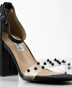 SHOE BARGAIN WAREHOUSE (WWW.SBWSHOES.COM) Christal 18 Women's Iridescent Gem Embellished Chunky Heel