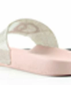 SBUP Women's Circle 100 Womens Wide Rhinestone Strap Slip On Sandals