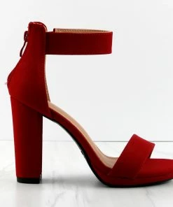 Top Moda Claire-1 Womens Block High Heeled Open Toe Sandals