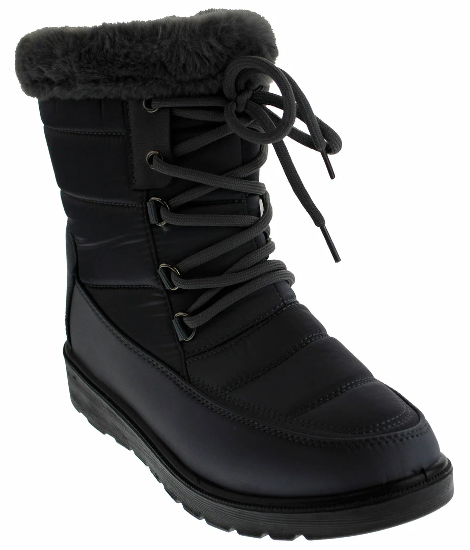 Top Moda Coleen 8 Womens Insulated Fur Lined Lace Up Rain/Snow Boots 2 Top Moda Coleen 8 Womens Insulated Fur Lined Lace Up Rain/Snow Boots