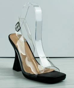 MATA Countless Women's Translucent Pyramid Heel Sandals