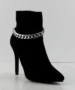 MATA Cravings Women's Chain Accented Stilletto Ankle Boots