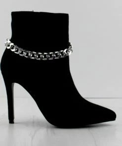 MATA Cravings Women's Chain Accented Stilletto Ankle Boots