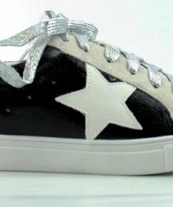 Nature Breeze Women's Boots Dale Womens Low Top Star Metallic Lace Up Sneakers