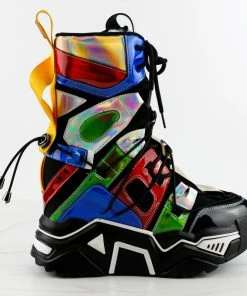 Anthony Wang Damson 09 Womens Mid Calf Multi Tone Platform Lace Up Fashion Sneakers 10 Anthony Wang Damson 09 Womens Mid Calf Multi Tone Platform Lace Up Fashion Sneakers