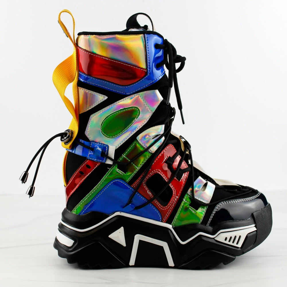 Anthony Wang Damson 09 Womens Mid Calf Multi Tone Platform Lace Up Fashion Sneakers 5 Anthony Wang Damson 09 Womens Mid Calf Multi Tone Platform Lace Up Fashion Sneakers