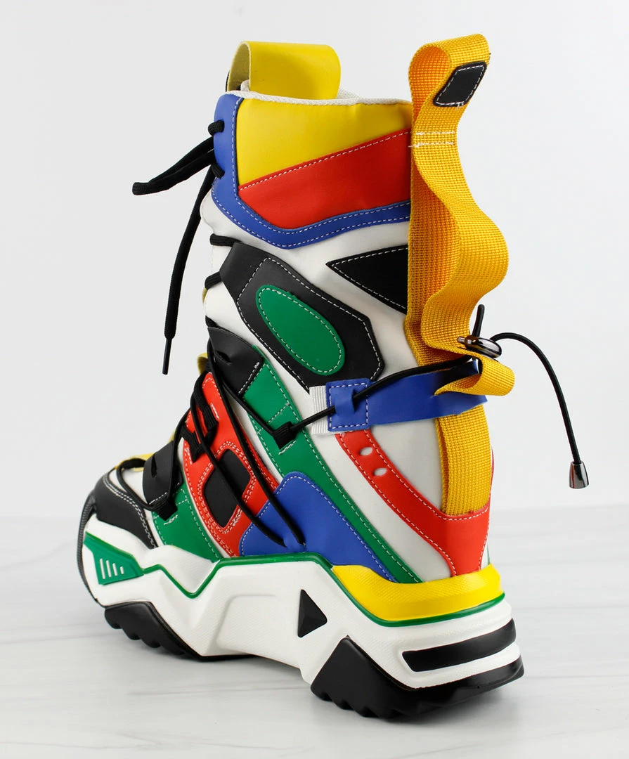 Anthony Wang Damson 09 Womens Mid Calf Multi Tone Platform Lace Up Fashion Sneakers 3 Anthony Wang Damson 09 Womens Mid Calf Multi Tone Platform Lace Up Fashion Sneakers