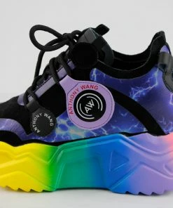 Anthony Wang Women's Damson 12 Womens Wedge Platform Lace Up Fashion Sneakers