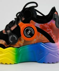 Anthony Wang Women's Damson 12 Womens Wedge Platform Lace Up Fashion Sneakers