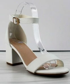 Top Moda Delia-1 Women's Single Band Low Block Heeled Dress Sandals