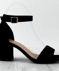 Top Moda Delia-1 Women's Single Band Low Block Heeled Dress Sandals