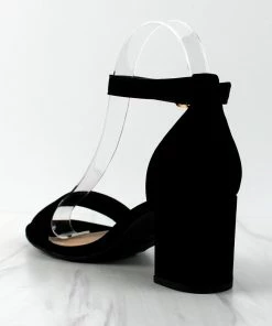 Top Moda Delia-1 Women's Single Band Low Block Heeled Dress Sandals