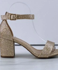 Top Moda Delia-1 Women's Single Band Low Block Heeled Dress Sandals