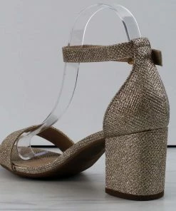 Top Moda Delia-1 Women's Single Band Low Block Heeled Dress Sandals