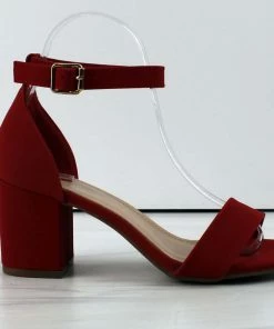 Top Moda Delia-1 Women's Single Band Low Block Heeled Dress Sandals