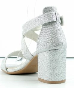 Top Moda Women's Delia 6 Womens Cross Band Low Block Dress Heel Sandals