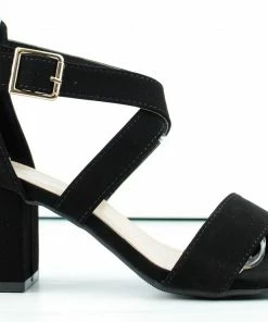 Top Moda Women's Delia 6 Womens Cross Band Low Block Dress Heel Sandals