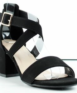 Top Moda Women's Delia 6 Womens Cross Band Low Block Dress Heel Sandals