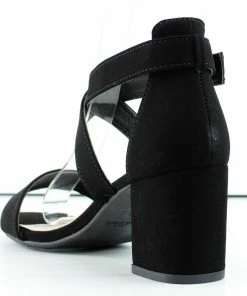 Top Moda Women's Delia 6 Womens Cross Band Low Block Dress Heel Sandals