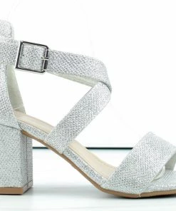 Top Moda Women's Delia 6 Womens Cross Band Low Block Dress Heel Sandals