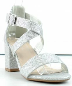 Top Moda Women's Delia 6 Womens Cross Band Low Block Dress Heel Sandals