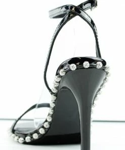 Forever Delicate 2 Womens Rhinestone Rimmed Square Toe Thin Band Stiletto Sandals Women's