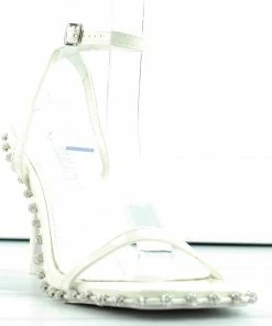 Forever Delicate 2 Womens Rhinestone Rimmed Square Toe Thin Band Stiletto Sandals Women's