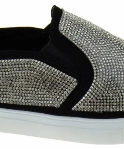 Forever Women's Design 14 Womens Rhinestone Flat Sneakers