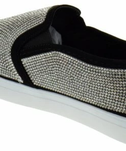 Link Design-14K Little Girl's Rhinestone Slip On Sneakers