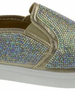 Forever Women's Design 14 Womens Rhinestone Flat Sneakers