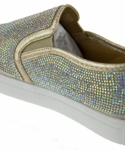 Forever Women's Design 14 Womens Rhinestone Flat Sneakers