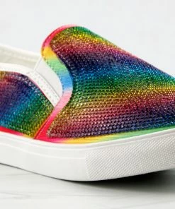 Forever Women's Design 14 Womens Rhinestone Flat Sneakers