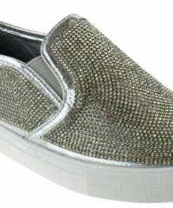 Link Design-14K Little Girl's Rhinestone Slip On Sneakers