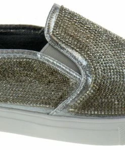 Forever Women's Design 14 Womens Rhinestone Flat Sneakers