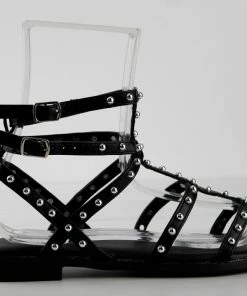 Forever Women's Ding 21 Womens Strappy Stud Embellished Short Gladiator Sandals