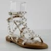 Forever Women's Ding 21 Womens Strappy Stud Embellished Short Gladiator Sandals