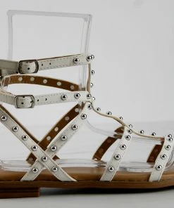 Forever Women's Ding 21 Womens Strappy Stud Embellished Short Gladiator Sandals