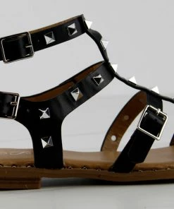 Forever Ding 41 Womens Spike Embellished Straps Short Gladiator Sandals Women's