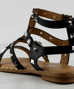 Forever Ding 41 Womens Spike Embellished Straps Short Gladiator Sandals Women's