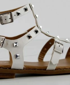 Forever Ding 41 Womens Spike Embellished Straps Short Gladiator Sandals Women's