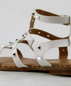 Forever Ding 41 Womens Spike Embellished Straps Short Gladiator Sandals Women's