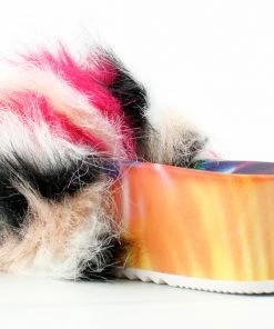 Forever Donut-30 Womens Comfort Platform Faux Fur Slides Women's