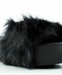 Forever Donut-30 Womens Comfort Platform Faux Fur Slides Women's