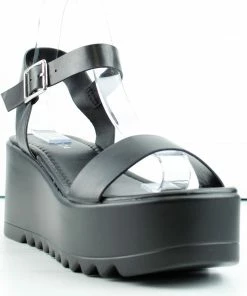 Top Moda Dot 1 Womens Platform Thin Band Ankle Strap Sandals