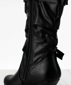 SHOE BARGAIN WAREHOUSE (WWW.SBWSHOES.COM) EQ 97 KM Little Girl's Buckled Heeled Boot Girl's Boots