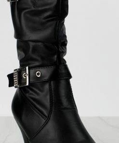 SHOE BARGAIN WAREHOUSE (WWW.SBWSHOES.COM) EQ 97 KM Little Girl's Buckled Heeled Boot Girl's Boots